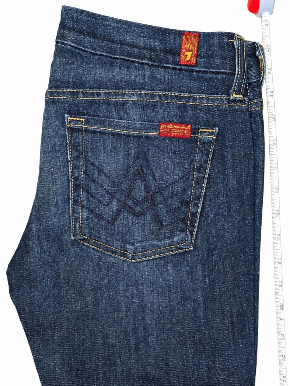 7 For All Mankind A Pocket Bootcut Jeans Size 27 Dark Wash